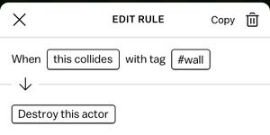 A screenshot of a collision trigger that filters by tag