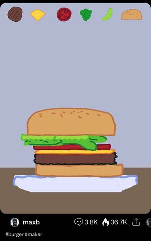 A screenshot of maxb's burger maker deck